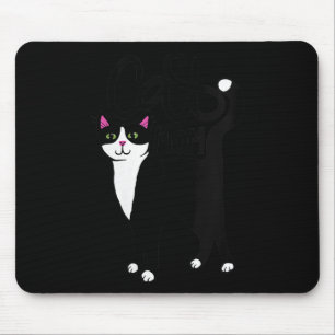 Womens Tuxedo Cat Mum Cute V-neck Mouse Mat