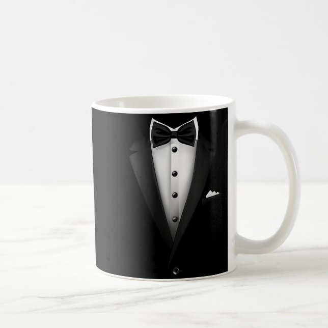 Womens Tuxedo Wedding Special Occasion Bow Tie V-n Coffee Mug (Right)