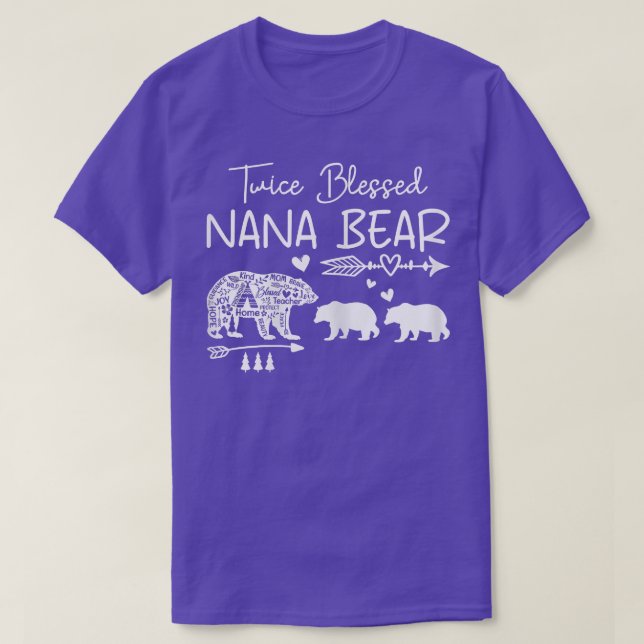 Womens Twice Blessed Nana Bear Cute Mother's Day B T-Shirt (Design Front)