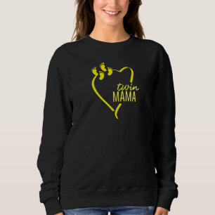 Womens Twin Mama Twin Mum Mother's Day New Expecti Sweatshirt