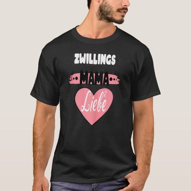 Womens Twins Mum Twin Mum Pregnant Love High 2 T-Shirt (Front)