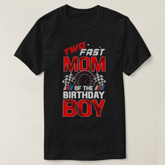 Womens Two Fast Birthday Decorations Mum Of The Bi T-Shirt (Design Front)