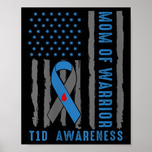 Womens Type 1 Diabetes Awareness T1d Warrior Type Poster