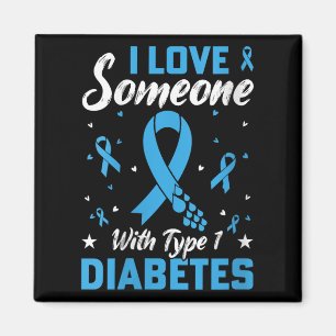 Womens Type 1 Diabetes Love Juvenile Diabetes Blue Magnet