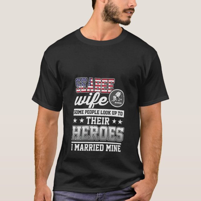 Womens U S Seabee  Proud Seabee Wife T-Shirt (Front)