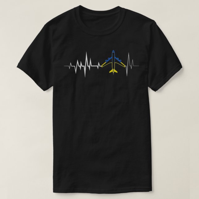 Womens Ukraine heartbeat  Plane Ukrainian   VNeck  T-Shirt (Design Front)