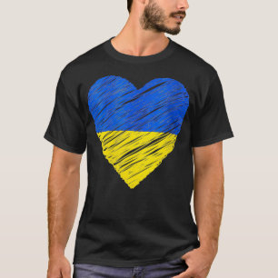 Womens Ukrainian Flag Heart Support Ukraine T-Shirt