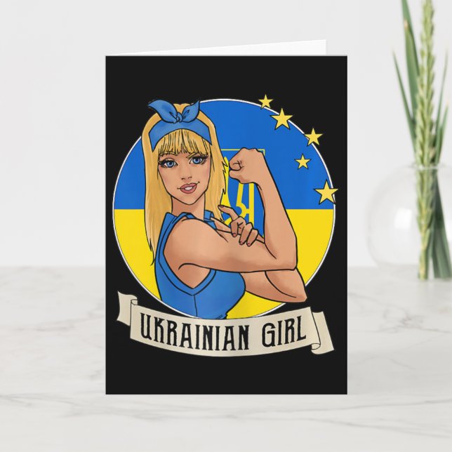 Womens Ukrainian Girl Ukraine Flag Merchandise Ukr Card (Front)