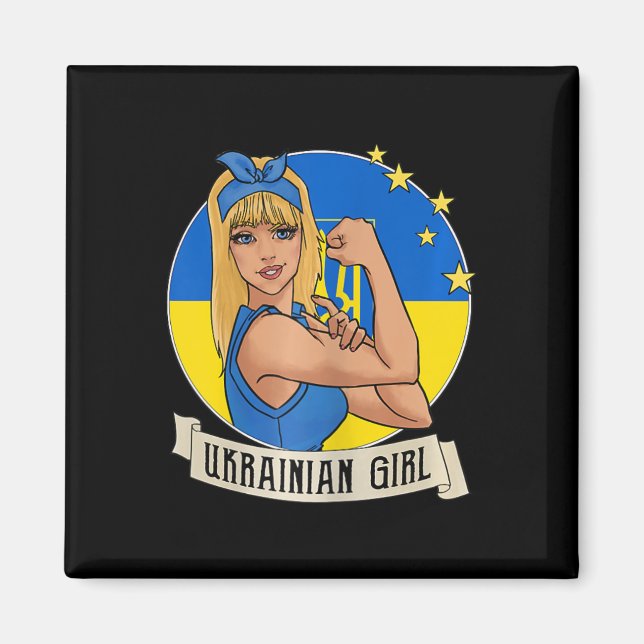 Womens Ukrainian Girl Ukraine Flag Merchandise Ukr Magnet (Front)