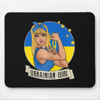 Womens Ukrainian Girl Ukraine Flag Merchandise Ukr Mouse Mat