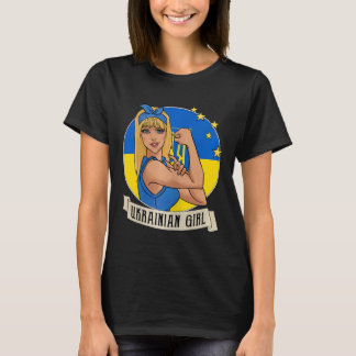 Womens Ukrainian Girl Ukraine Flag Merchandise Ukr T-Shirt