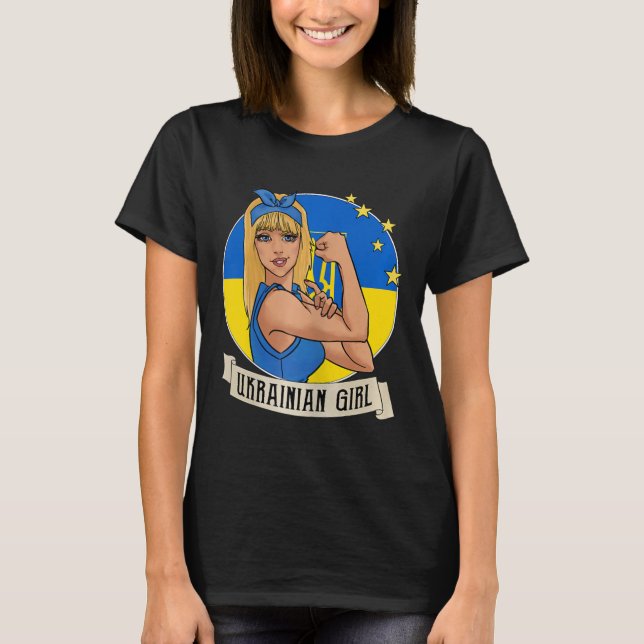 Womens Ukrainian Girl Ukraine Flag Merchandise Ukr T-Shirt (Front)