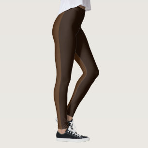 Women's Ultra Stretch Duo Tone Brown Full Length  Leggings