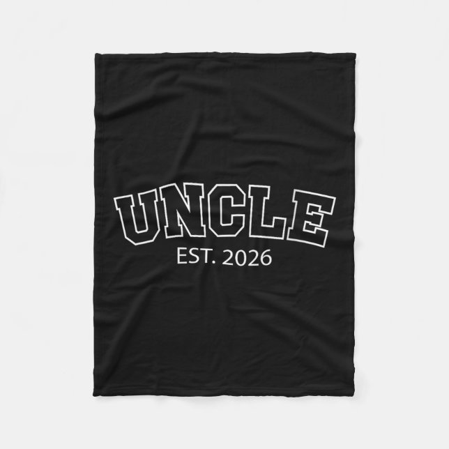Womens Uncle Est 2026 New Uncle Announcement Promo Fleece Blanket (Front)