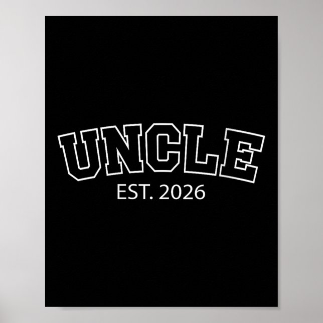 Womens Uncle Est 2026 New Uncle Announcement Promo Poster (Front)
