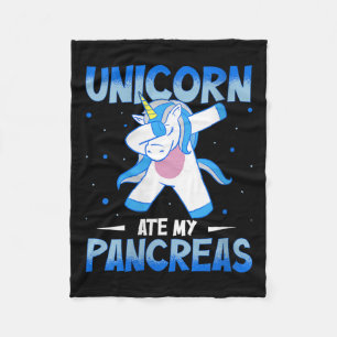 Womens Unicorn Ate My Pancreas V-neck Fleece Blanket