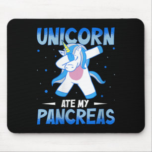 Womens Unicorn Ate My Pancreas V-neck Mouse Mat