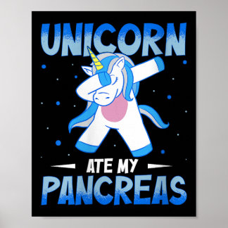Womens Unicorn Ate My Pancreas V-neck  Poster
