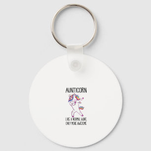 Womens Unicorn Aunt Aunticorn Like a Normal Aunt O Key Ring