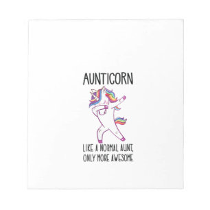 Womens Unicorn Aunt Aunticorn Like a Normal Aunt O Notepad