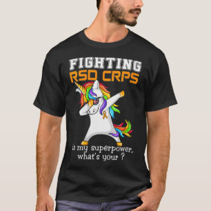 Womens Unicorn Fighting RSD CRPS Awareness VNeck T-Shirt