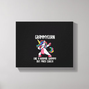 Womens Unicorn Grammy Girl Birthday Party Apparel, Canvas Print