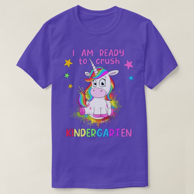Womens unicorn kindergarten school girls Here I co T-Shirt (Design Front)