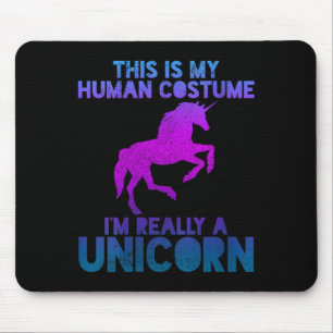 Womens Unicorn Shirt - People Costume Saying Funny Mouse Mat