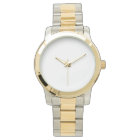 Womens Unisex Oversized Two-Tone Watch