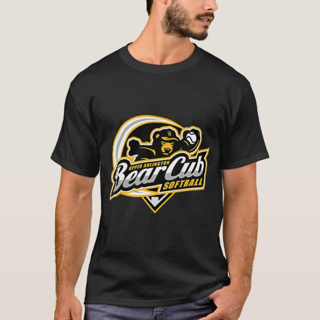 Womens Upper Arlington Bear Cub Softball Logo V-Ne T-Shirt (Front)
