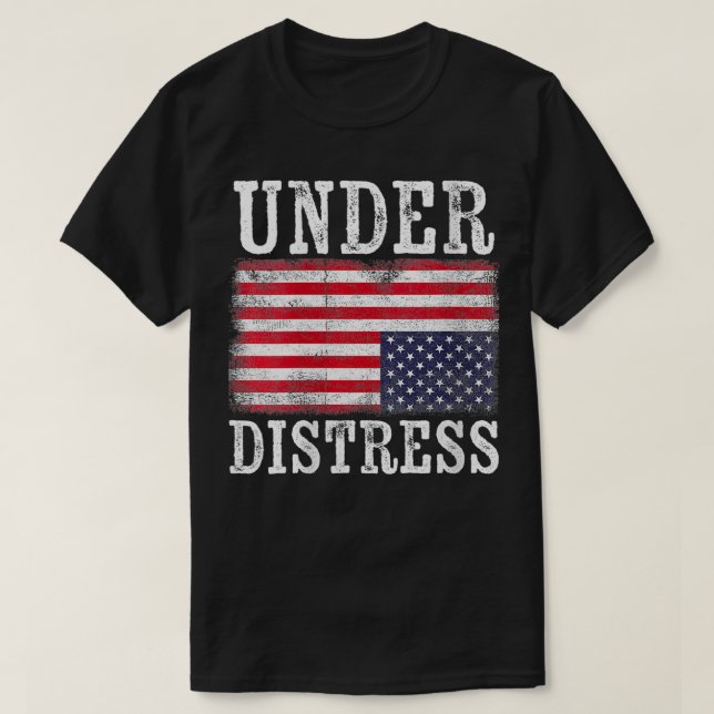 Womens Upside Down American Flag Under Distress Un T-Shirt (Design Front)