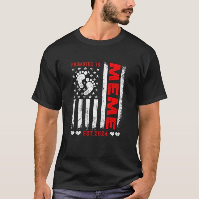 Womens US American Flag Promoted To Meme 2024 Moth T-Shirt (Front)