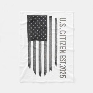 Womens Us Citizen Est. 2025 Usa American Flag Unit Fleece Blanket