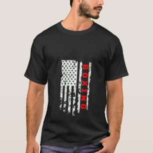 Womens Us Flag American Boxing Sports Apparel T-Shirt