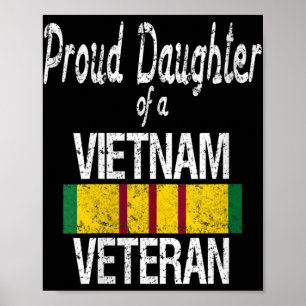 Womens Us Military Family - Proud Daughter Of A Vi Poster
