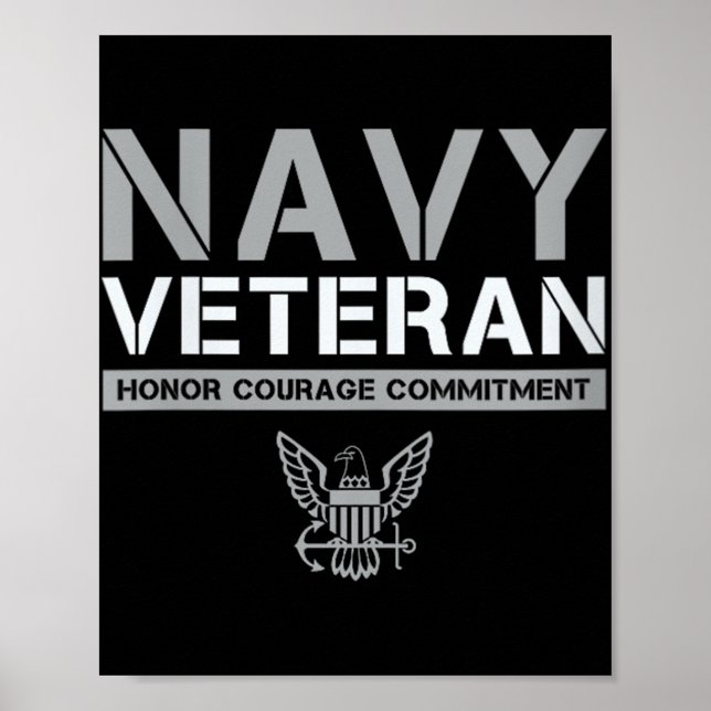 Womens Us Navy - Veteran Honour Courage Commitment Poster (Front)