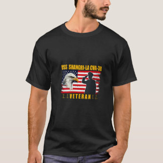 Womens USS Shangri La CVA 38 Aircraft Carrier Vete T-Shirt