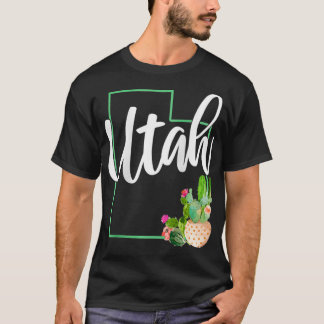 Womens Utah Pride State Map Cactus Vintage Utah  2 T-Shirt