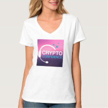 Women's V-neck t-shirt Crypto Confidence Podcast