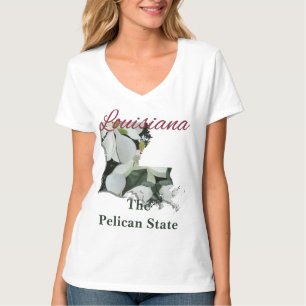 Women's V-Neck Tee Shirt - LOUISIANA