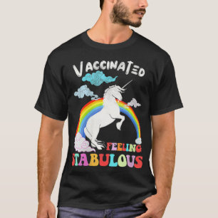 Womens Vaccinated Unicorn Feel Stabulous Rainbow V T-Shirt