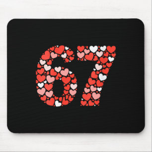 Womens Valentine’s Day 67 Meme Filled With Hearts Mouse Mat