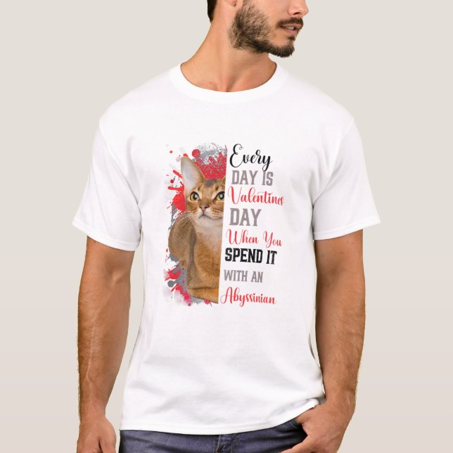 Womens Valentines Day Abyssinian Cat Mama Mother F T-Shirt (Front)