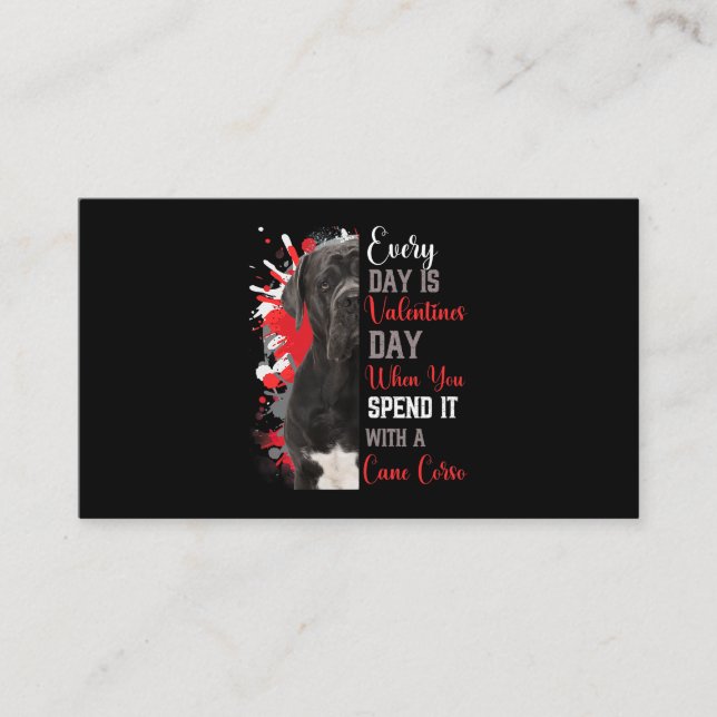 Womens Valentines Day Cane Corso Mum Mother Large  Business Card (Front)