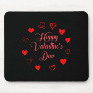 Womens Valentine's Day Love Heart Printed Casual G Mouse Mat
