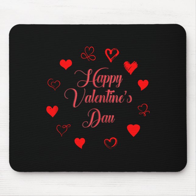 Womens Valentine's Day Love Heart Printed Casual G Mouse Mat (Front)