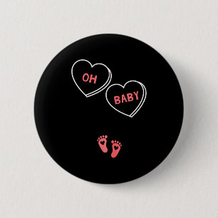 Womens Valentines Day Pregnancy Announcement Shirt 6 Cm Round Badge