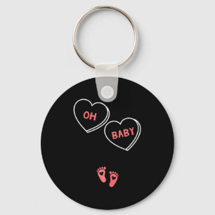 Womens Valentines Day Pregnancy Announcement Shirt Key Ring