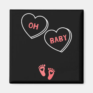 Womens Valentines Day Pregnancy Announcement Shirt Magnet