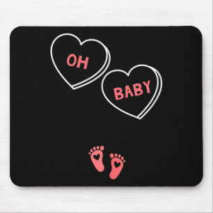 Womens Valentines Day Pregnancy Announcement Shirt Mouse Mat